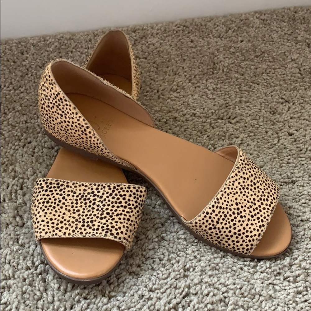 NEW J.Crew Morgan Calf Hair Leopard Flats Size 8.5